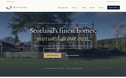Screenshot of the Mòrachd property management website